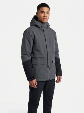 Ripzone Men Small Hooded Insulsted Winter Gear Snow Jacket Grey Black Warm Cozy